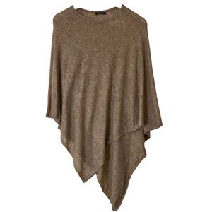 100% Cashmere sand poncho shawl coverup one size